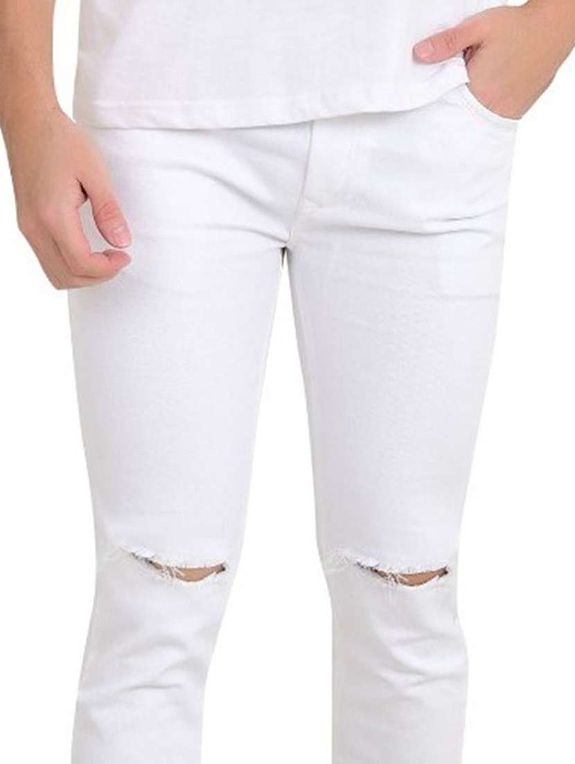 men slash knee mid rise slim fit jeans - 22349170 -  Standard Image - 3
