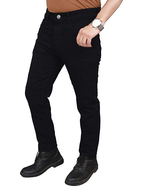 men solid mid rise slim fit jeans