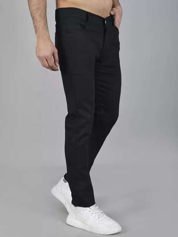 men solid mid rise slim fit jean
