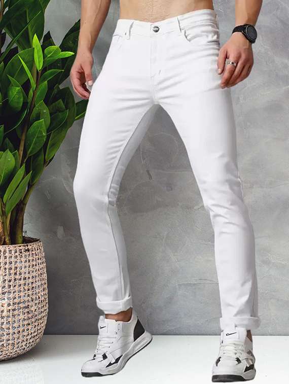 men solid mid rise slim fit jeans 