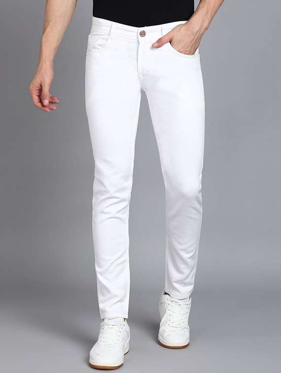 men solid mid rise slim fit jeans 