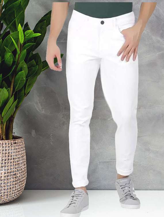 men solid mid rise slim fit jeans 