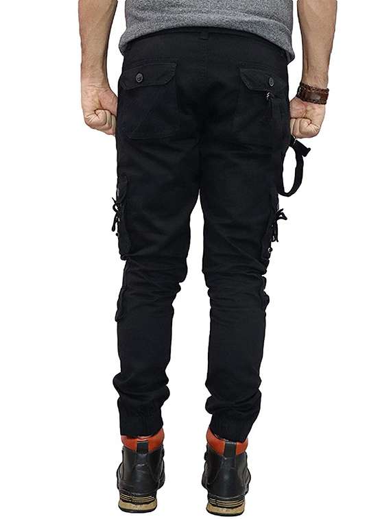men solid mid rise denim cargo - 22352239 -  Standard Image - 3