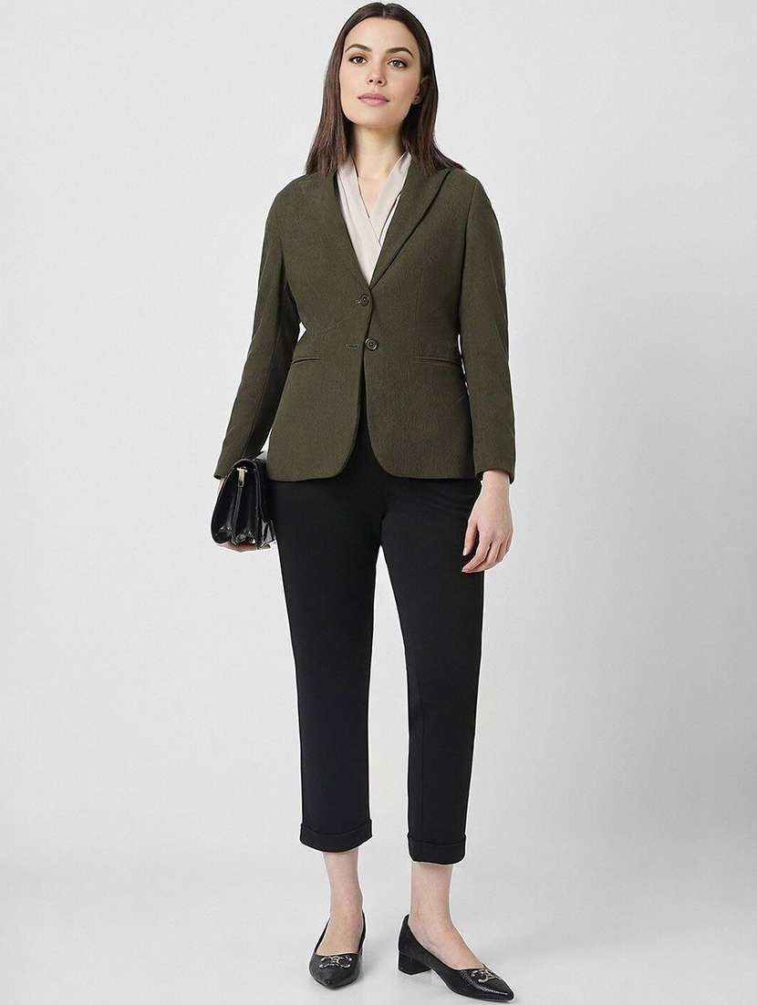 women solid long sleeve single breasted blazer - 22353326 -  Standard Image - 3