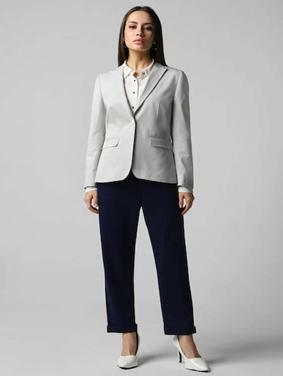 women solid long sleeve single breasted blazer - 22353376 -  Standard Image - 3
