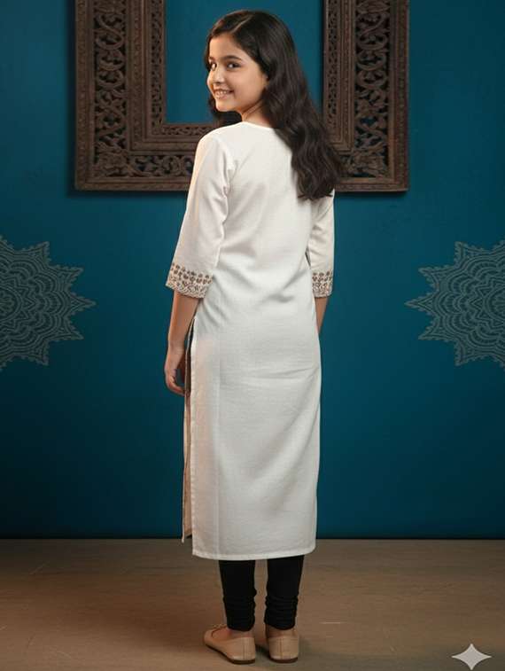 women printed three quarter sleeve straight kurta - 22353378 -  Standard Image - 3