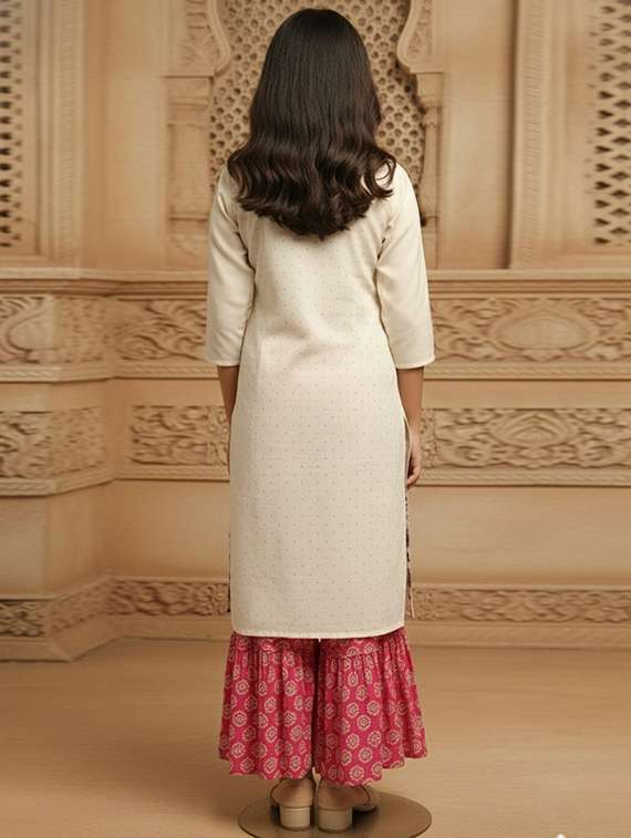 women printed three quarter sleeve straight kurta - 22353394 -  Standard Image - 3