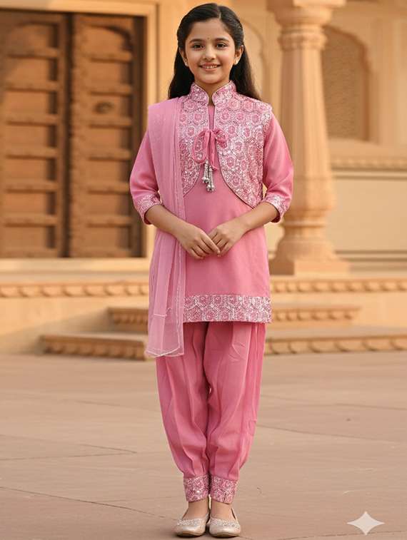 women embellished kurta and salwar set with dupatta