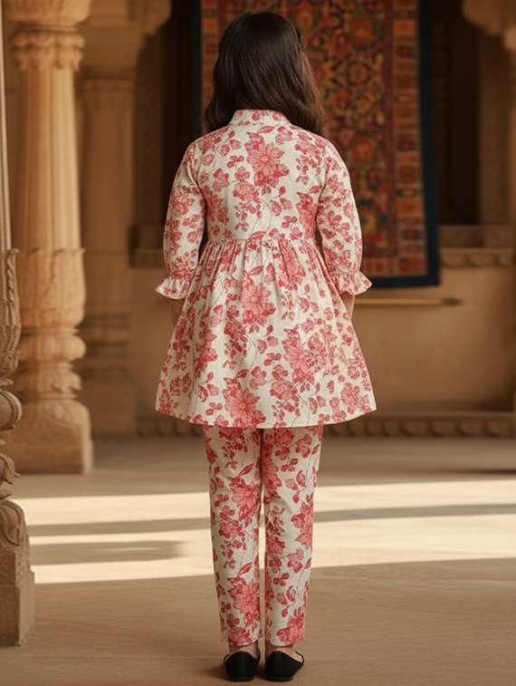 girls printed top & palazzo co-ord set - 22353412 -  Standard Image - 3