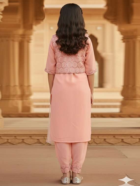 girls embelished kurta and salwar set with dupatta - 22353426 -  Standard Image - 3