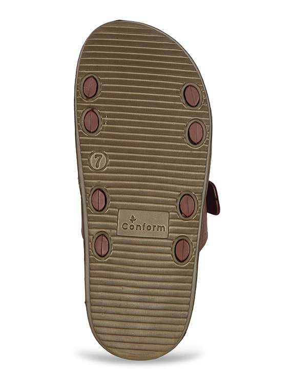 men brown slip on sandal - 22353435 -  Standard Image - 3