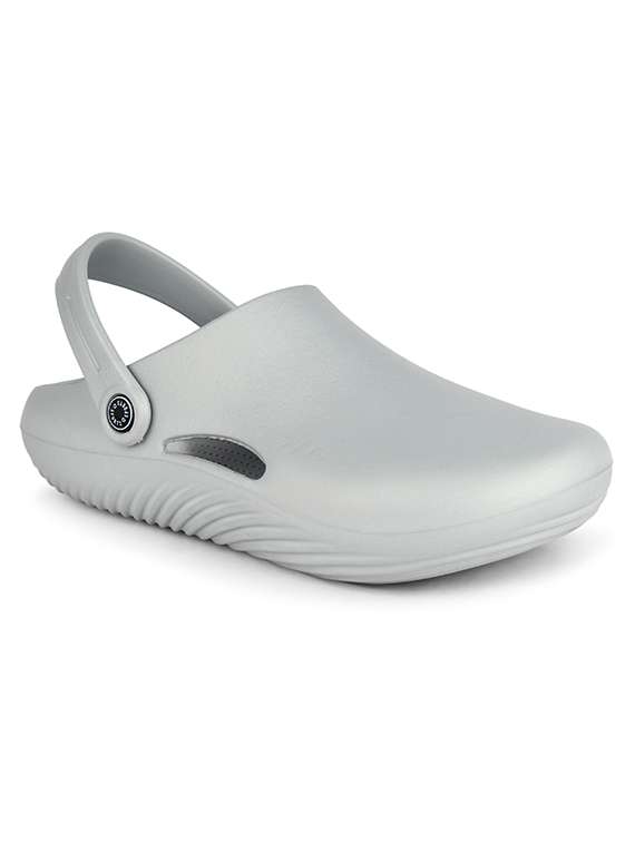 men grey slip on clog