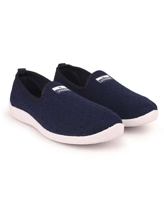 women blue slip on casual shoe