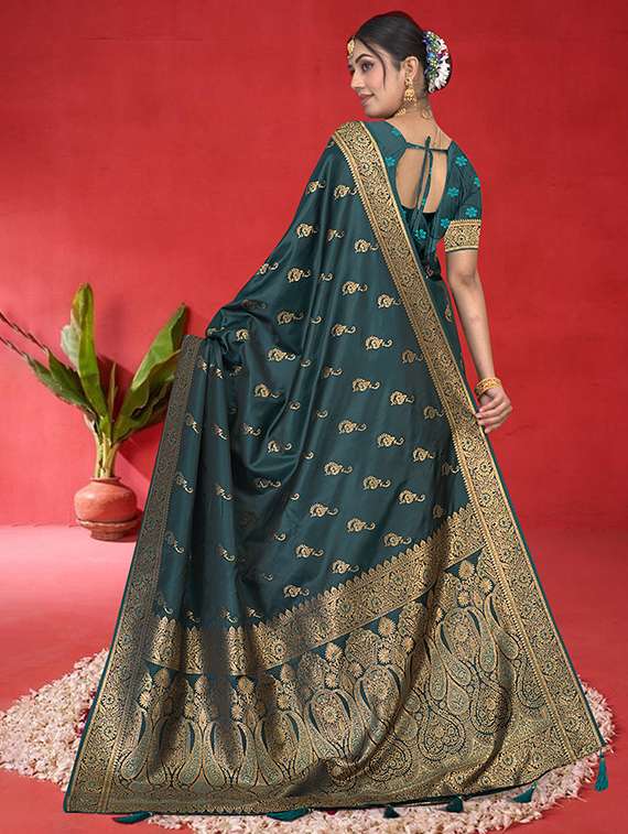 women self design banarasi saree with blouse - 22353485 -  Standard Image - 3