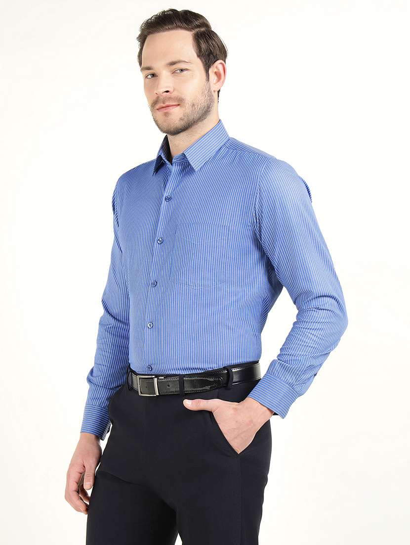 men striped long slim slim fit formal shirt