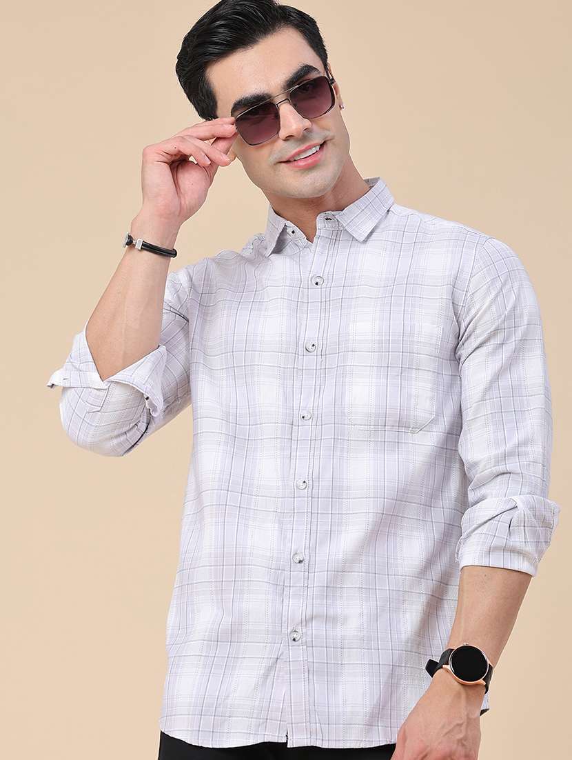 men printed long sleeves regular fit casual shirt