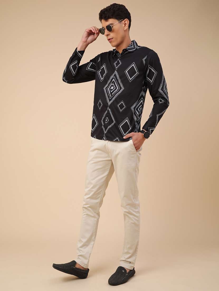 men printed long sleeve regular fit casual shirt - 22353797 -  Standard Image - 5