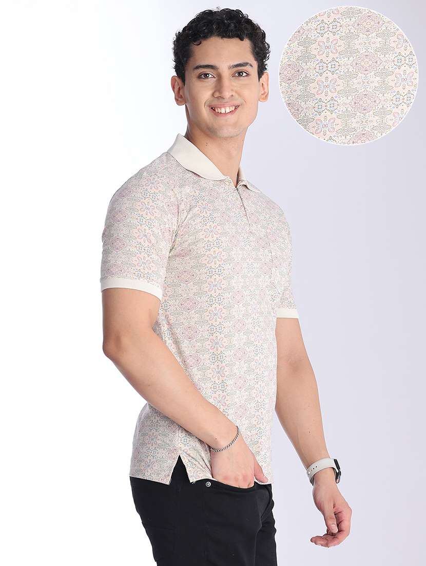 Men Printed Short Sleeves Polo T-shirt - 22353813 -  Standard Image - 3