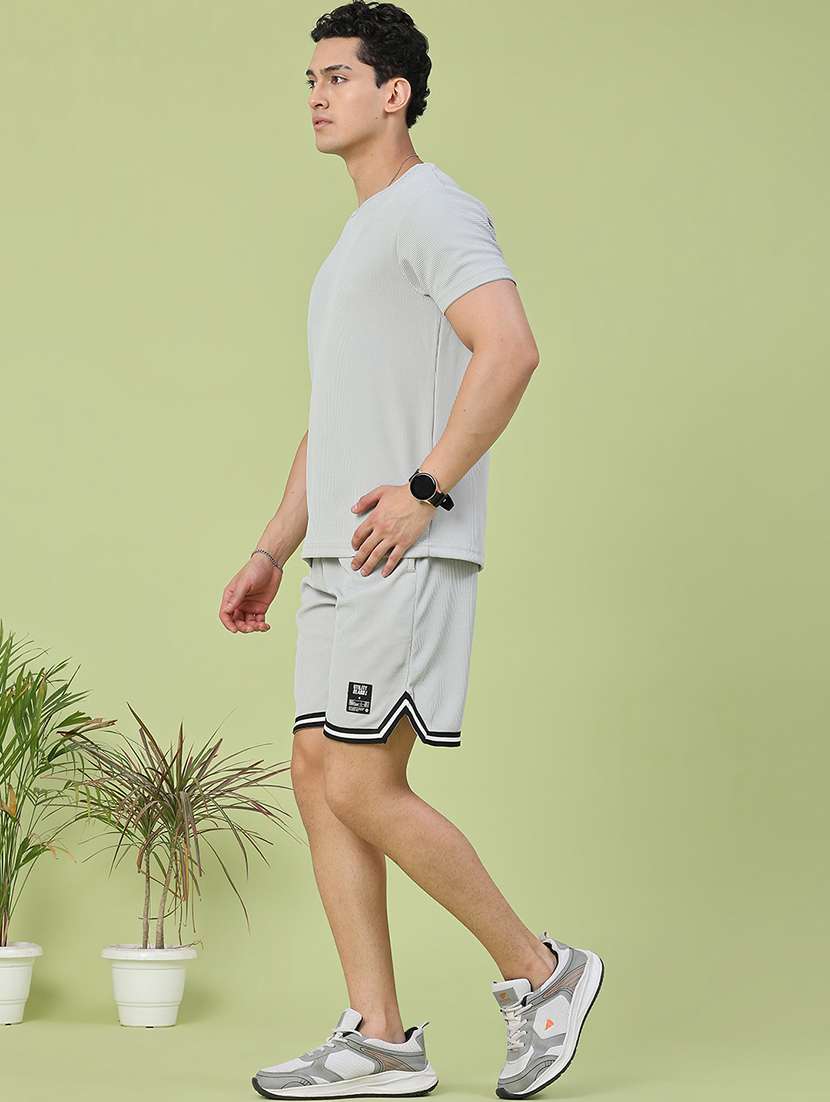 men self design round neck t-shirt and shorts co-ord set - 22353820 -  Standard Image - 3