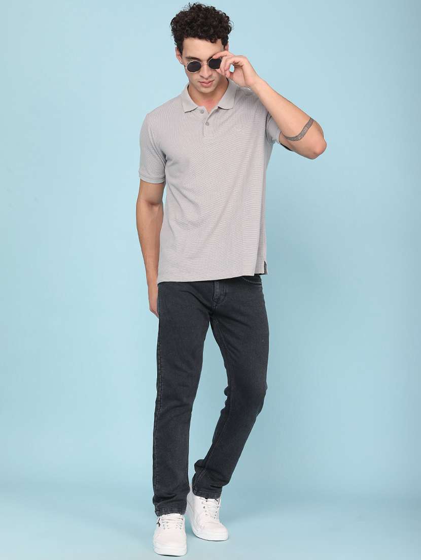 men textured short sleeve slim fit polo t-shirt - 22353868 -  Standard Image - 5