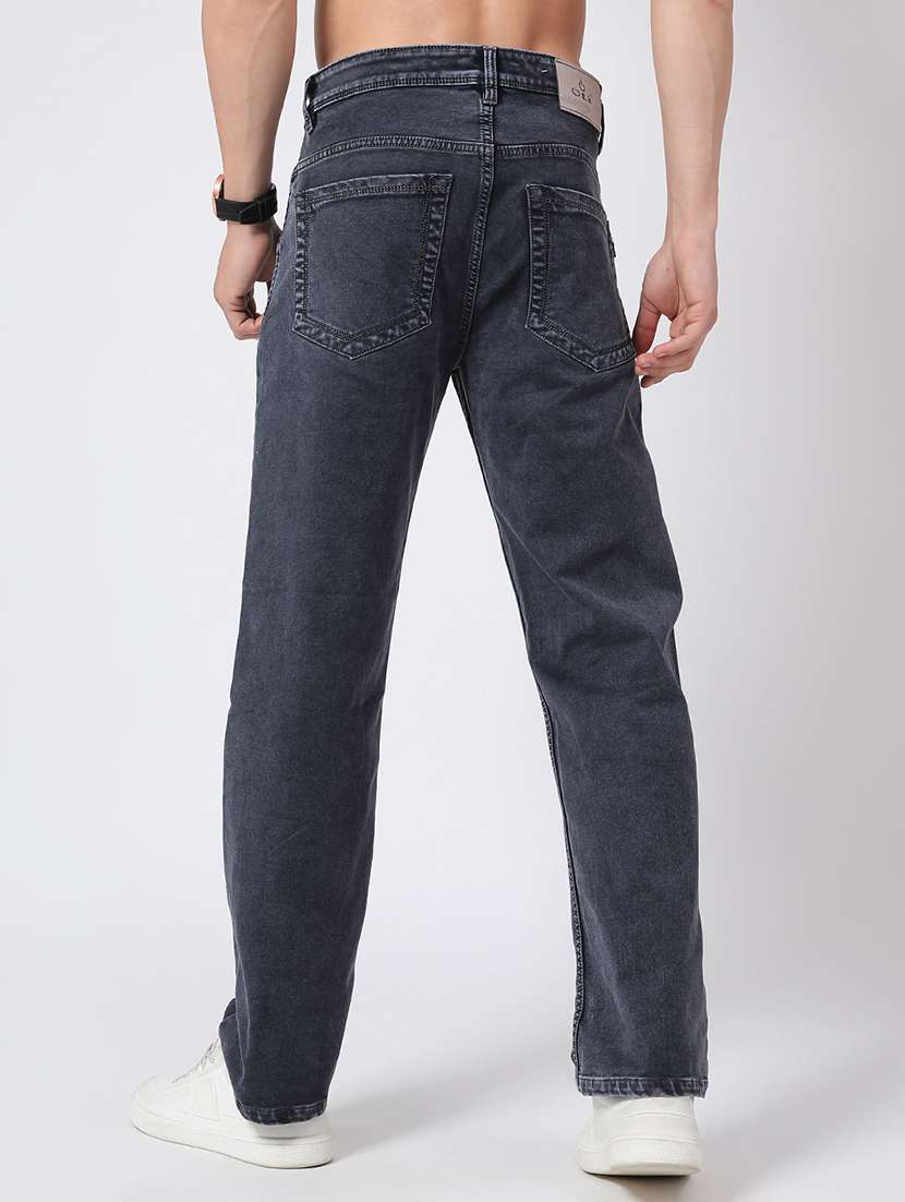 men plain mid rise full length straight jeans - 22354108 -  Standard Image - 3