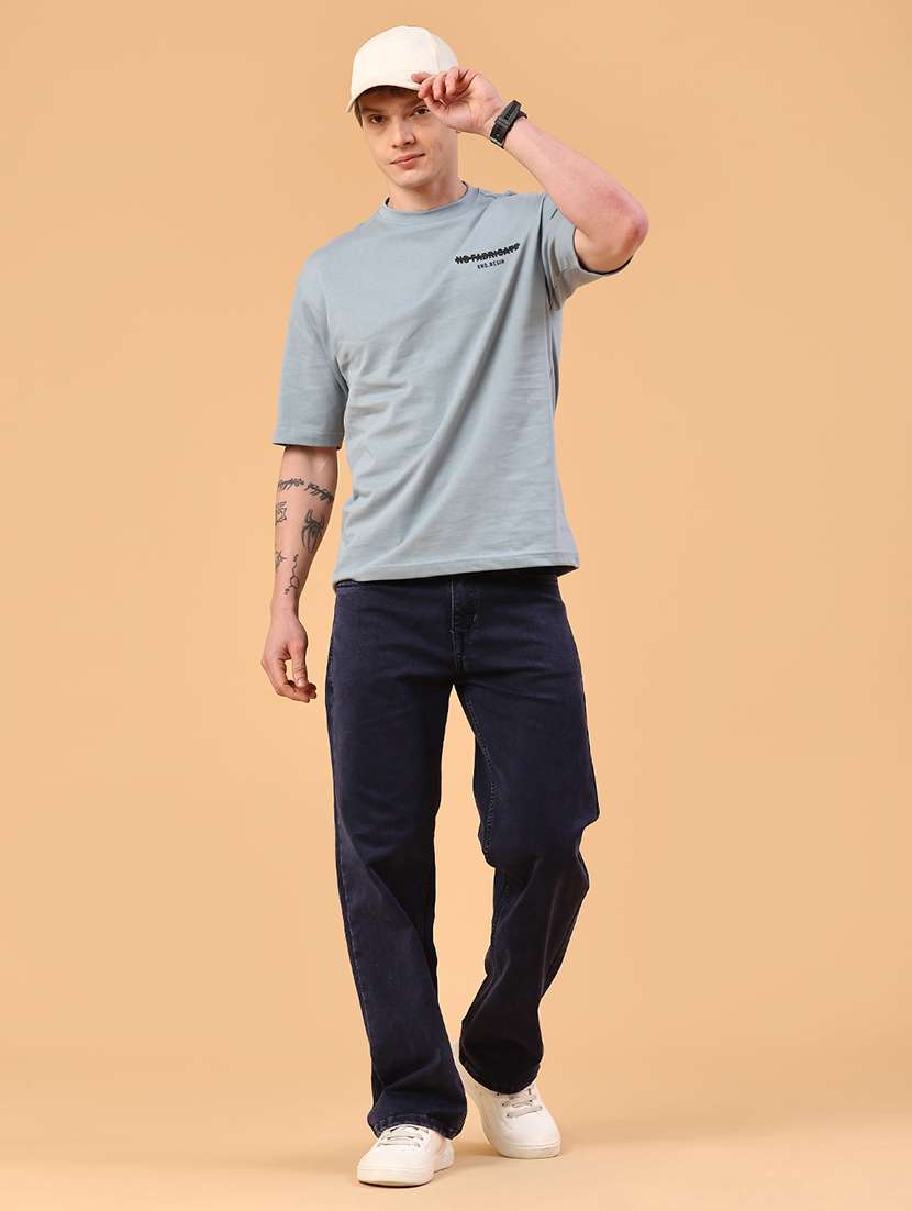 men plain mid rise full length straight jeans - 22354122 -  Standard Image - 5