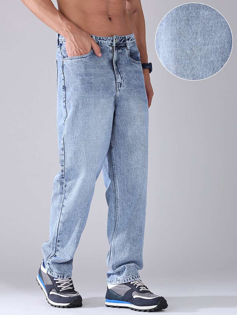 men washed mid rise baggy jeans - 22354142 -  Standard Image - 3