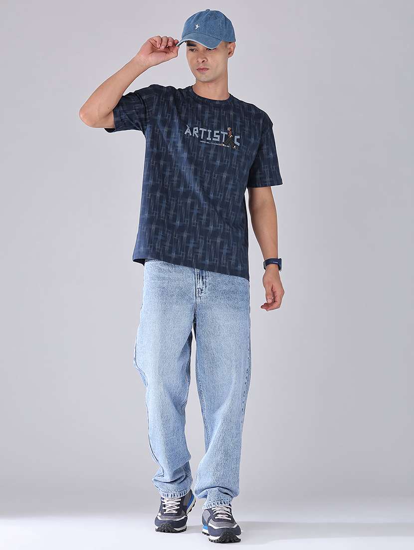 men washed mid rise baggy jeans - 22354142 -  Standard Image - 5