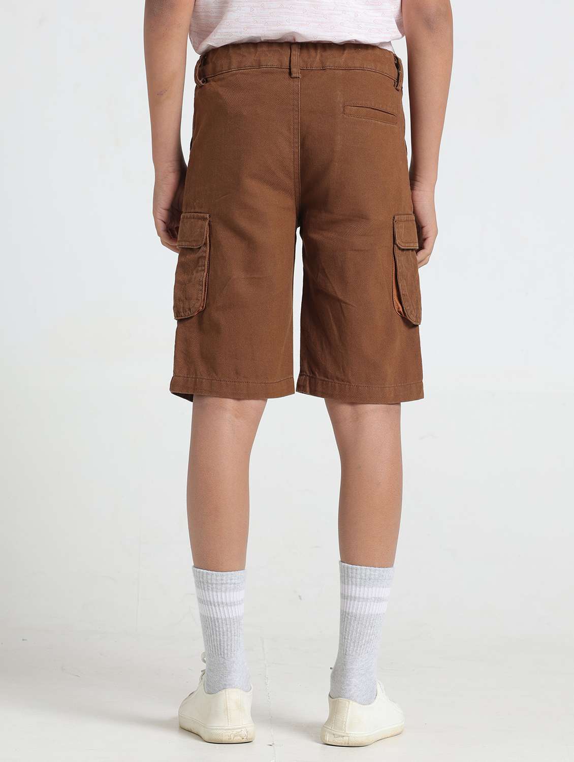 boys solid mid rise cargo shorts  - 22354292 -  Standard Image - 3
