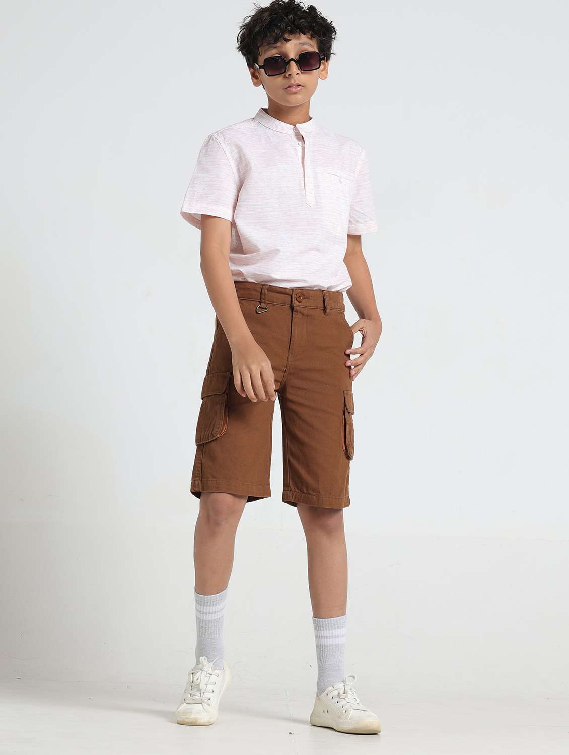 boys solid mid rise cargo shorts  - 22354292 -  Standard Image - 5