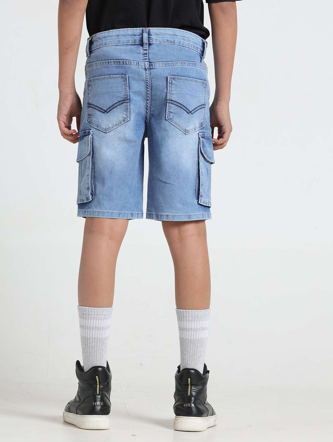 boys solid mid rise cargo shorts  - 22354297 -  Standard Image - 3