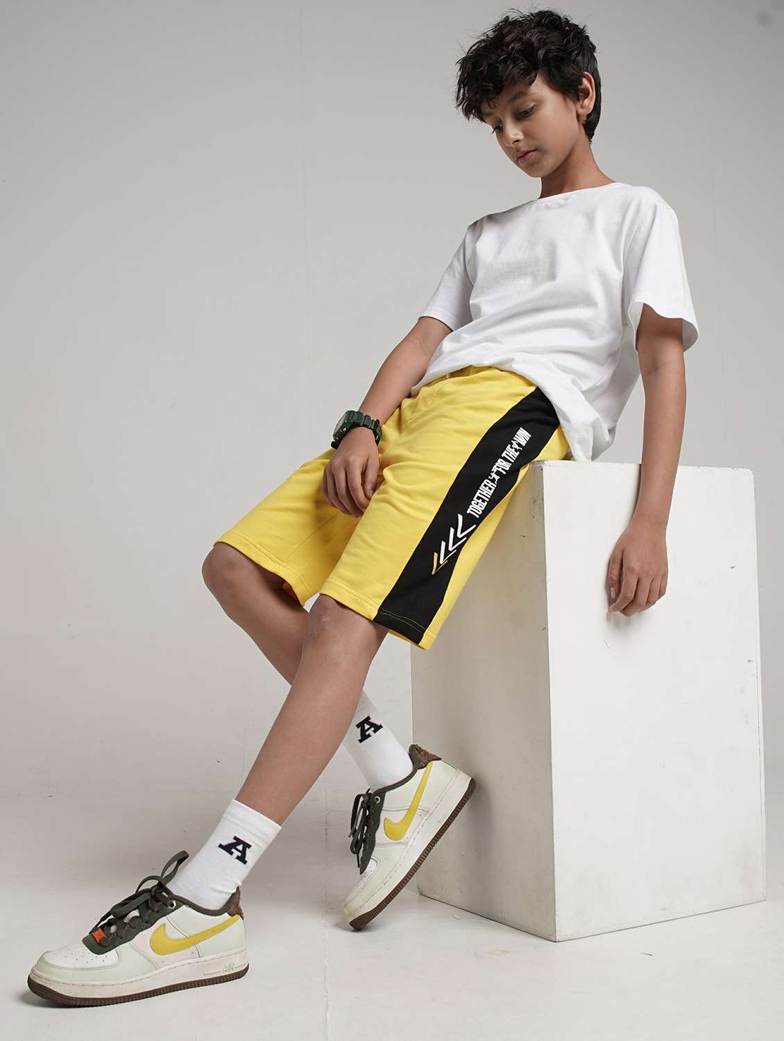 boys tapered mid rise shorts  - 22354299 -  Standard Image - 3