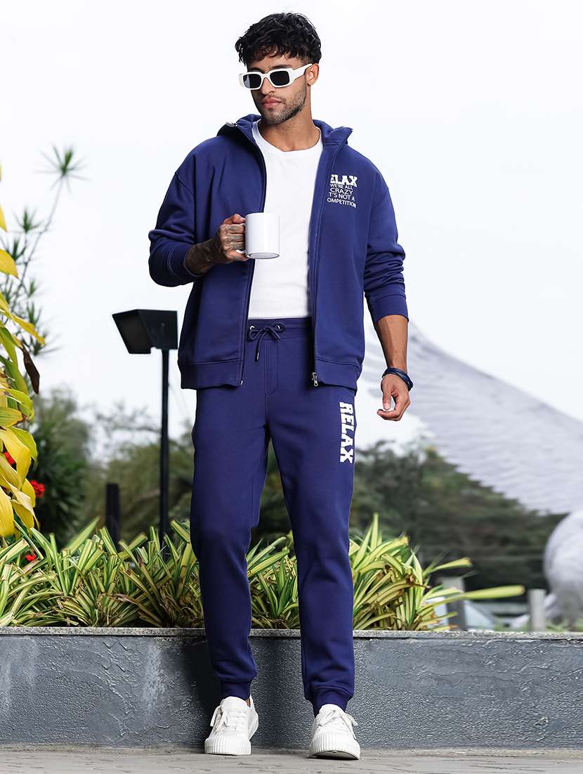 men typographic long sleeve full length track suit