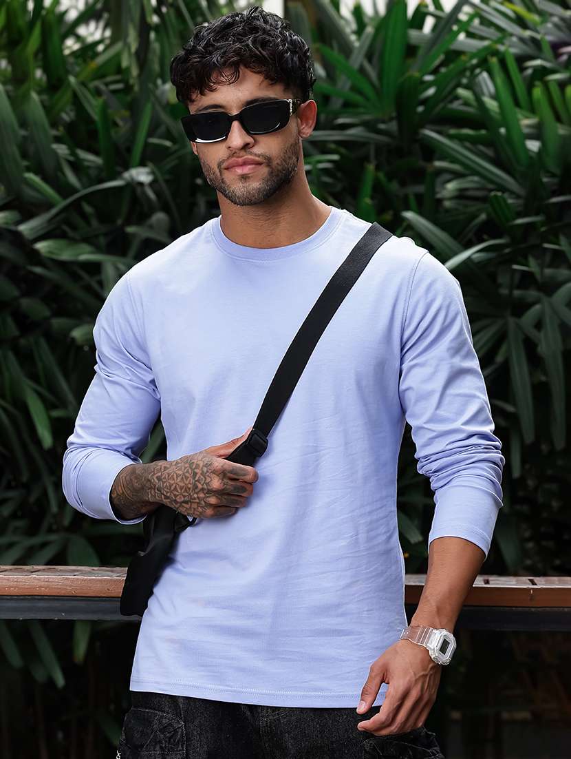 men solid long sleeve regular fit t-shirt