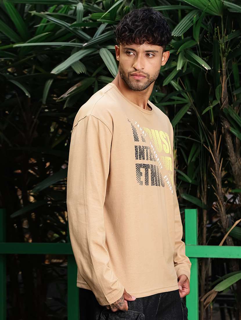 men typographic long sleeve regular fit t-shirt - 22354355 -  Standard Image - 3