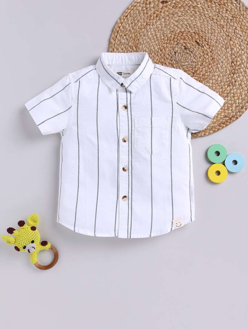 boys printed collared short sleeve shirt