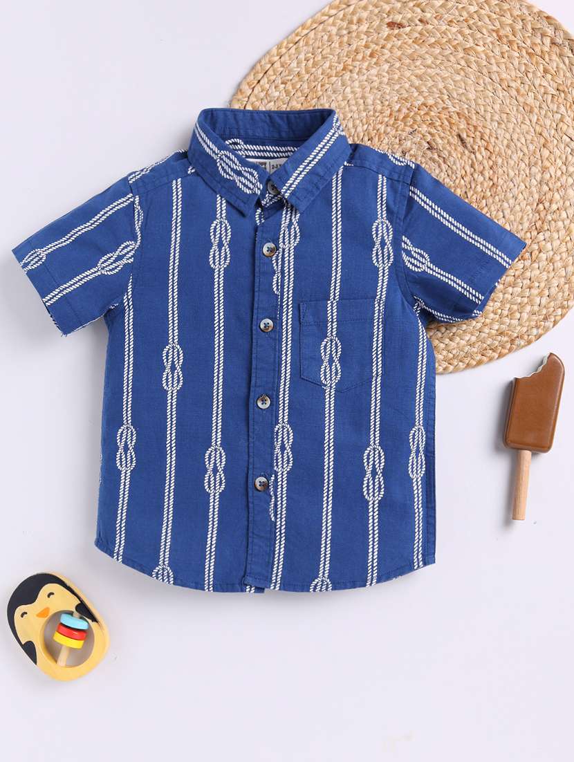 boys printed collared short sleeve shirt