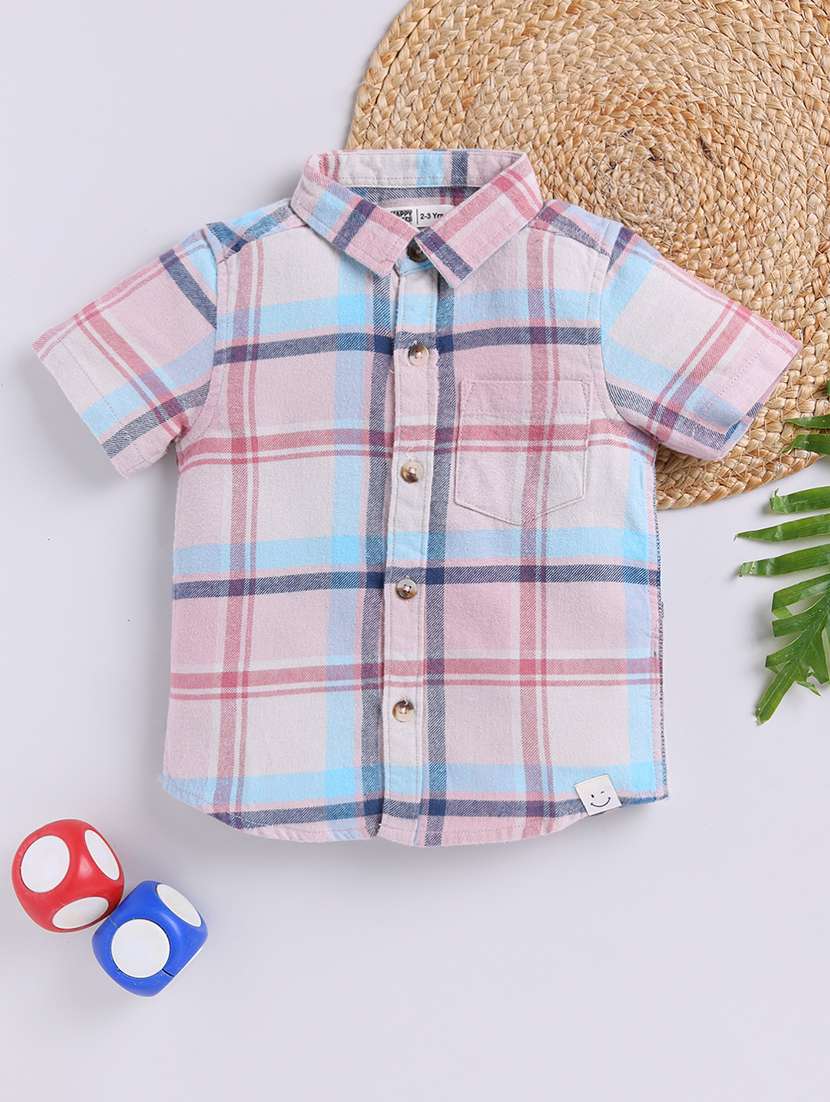 boys printed collared short sleeve shirt