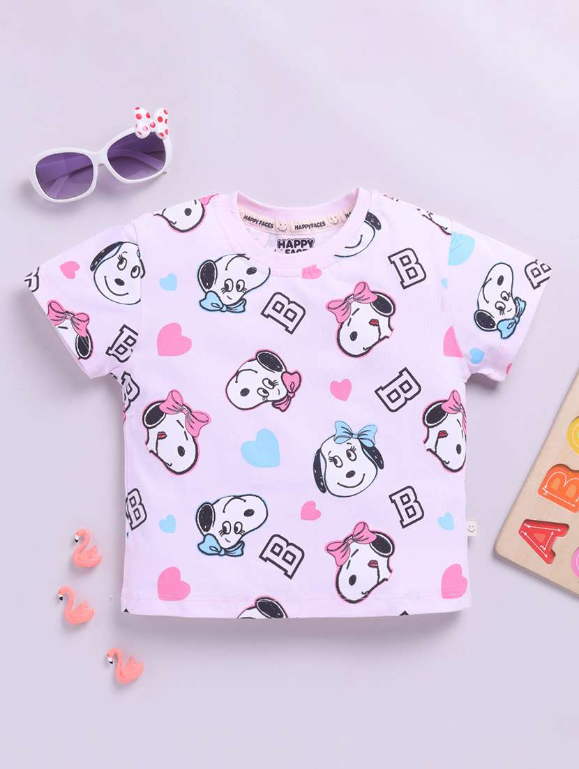 girls printed short sleeve tee