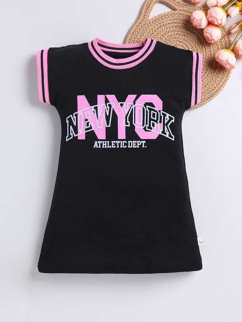 girls printed short sleeve t-shirt dress