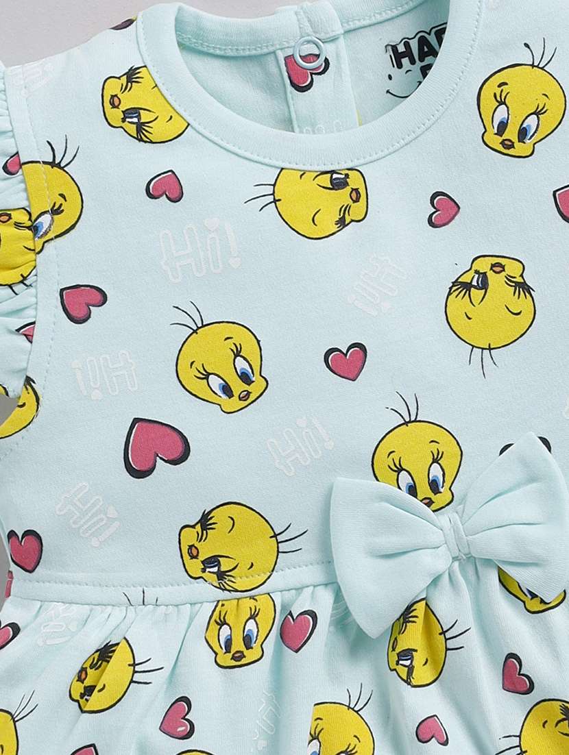 girls printed ruffle sleeve flared frock - 22354495 -  Standard Image - 3