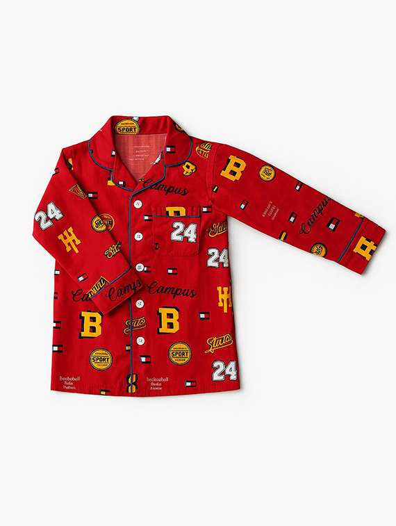 boys printed long sleeve nightwear pyjama set - 22354539 -  Standard Image - 3