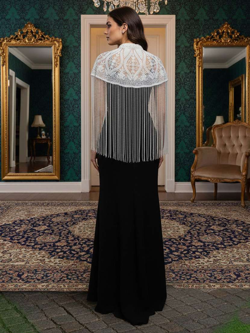 women embellished net cape - 22354551 -  Standard Image - 3