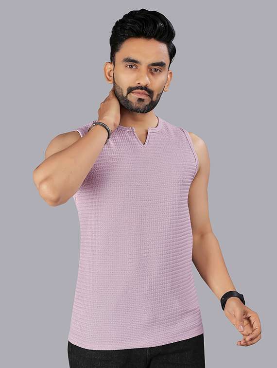 men textured sleeveless t-shirt