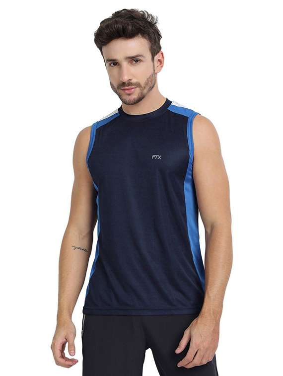 men color block sleeveless t-shirt