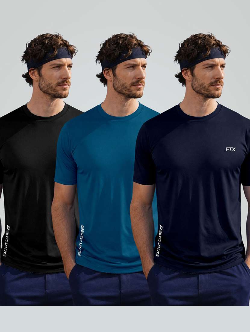 men pack of 3 solid short sleeve t-shirt