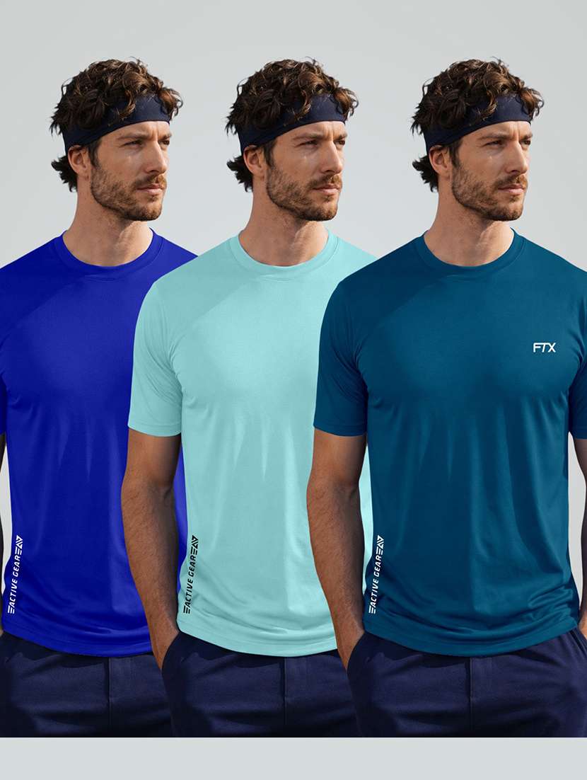 men pack of 3 solid short sleeve t-shirt
