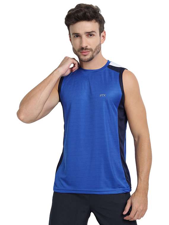 men color block sleeveless t-shirt