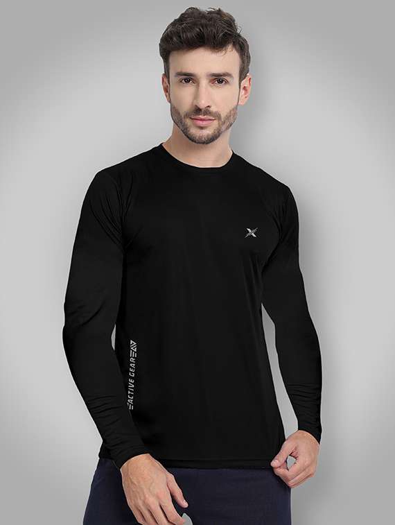 men solid long sleeve t-shirt