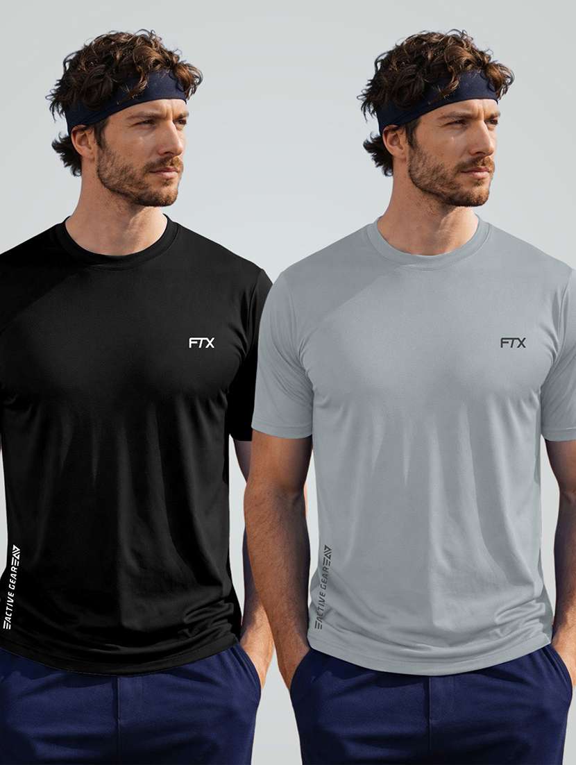 men pack of 2 solid short sleeve t-shirt